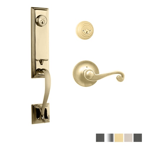 N2lok Seine Door Handle Double Cylinder with Spiral Lever Entrance Set Box Pack - Available in Various Finishes