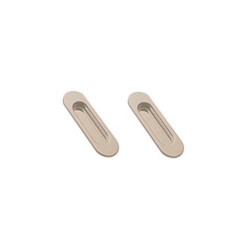 Manital ART58 Oval Sliding Door Flush Pull Satin Nickel 58-NIS