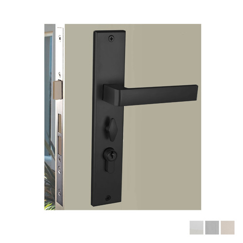 Nidus Marino Ozi-1 Lock Combo Door Lever on Longplate Entrance Set - Available in Various Finishes and Handing