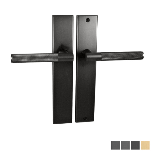 Nidus Domici Knurled Door Lever on Longplate Passage Set - Available in Various Finishes