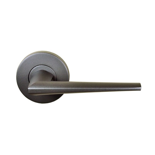 Nidus Rialto Door Lever Handle on Round Rose 63mm Gunmetal Grey MRIA-PAS-GMG