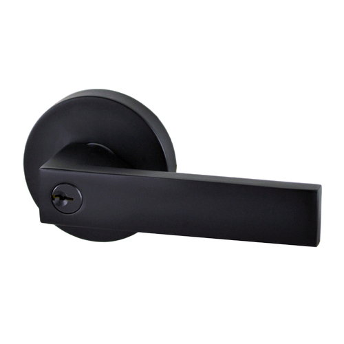 Nidus Lonsdale Door Lever Round Entrance Set Matt Black P-L-ENT-BL