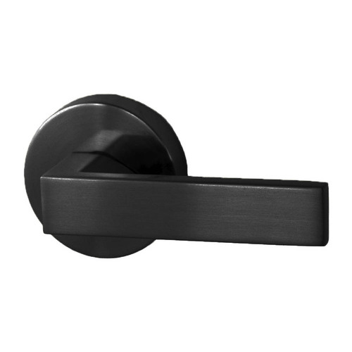 Nidus Lonsdale Round Door Handle Passage Set Matt Black PL-PAS-BL-V