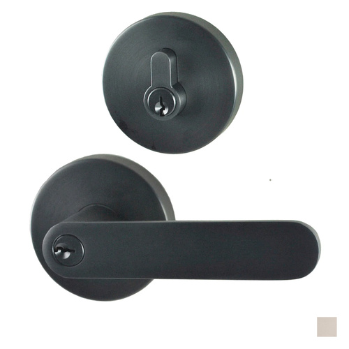 Nidus Spring Round Rose Radius End Door Lever Keylock Deadbolt Set - Available in Various Finishes