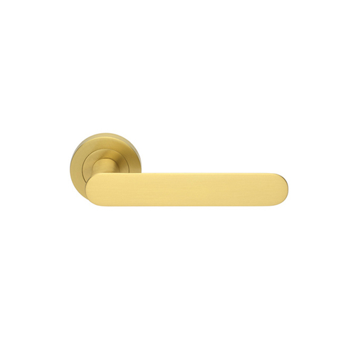 Manital Ratio Door Handle Lever Set on Round Rose 50mm Brushed Satin ...