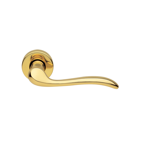 Manital Tosca Door Handle Lever Set on Round Rose 50mm Polished Brass TS5/F-OTL