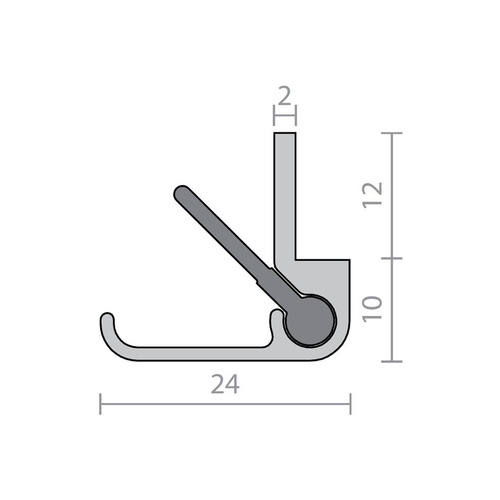 Raven Acoustic Astragal Meeting Stile Seal Clear Anodised 2500MM A16SIC2500