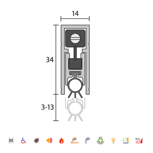 Raven RP8Si Automatic Door Bottom Seal Clear Anodised 1220MM A8SIC48