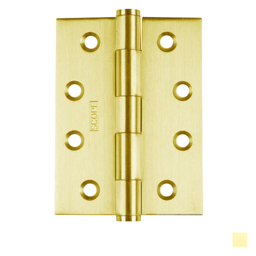 Scope Brass Butt Hinge Fixed Pin 100x76x3mm - Available in Various Finishes