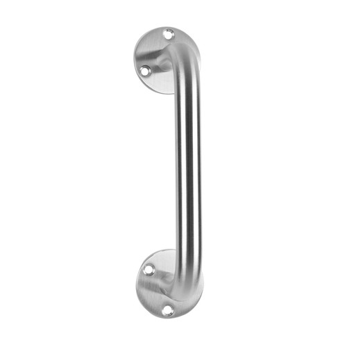 Scope Door Pull Handle Tube on Round Rose 200x19mm Satin Stainless Steel PHR200.19TSS