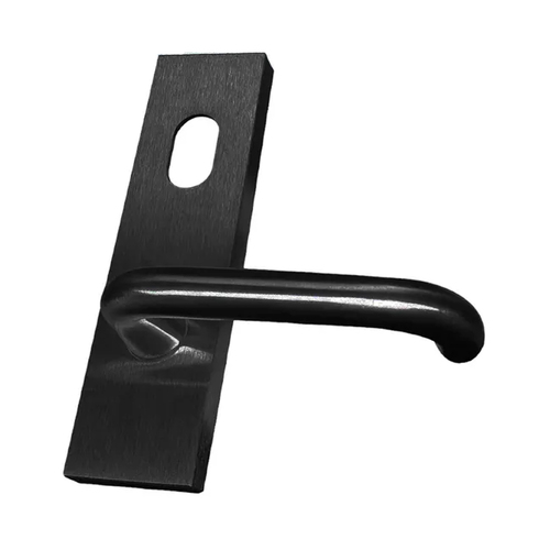 Lockton Square End External Plate Cylinder Hole & Lever Matt Black SQ-01C-25-BLK