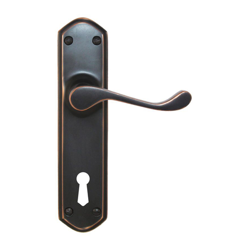 Superior Brass Victorian Design 2 Door Lever Bitkey Hole 57mm Antique Copper 24176K