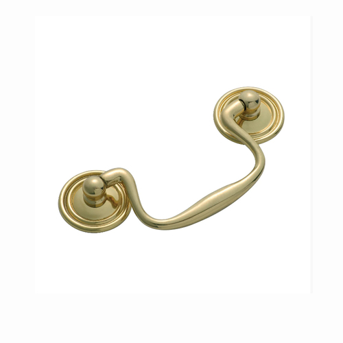 Superior Brass Cabinet Cupboard Swan Neck Pull Handle 75mm Polished Brass 3058