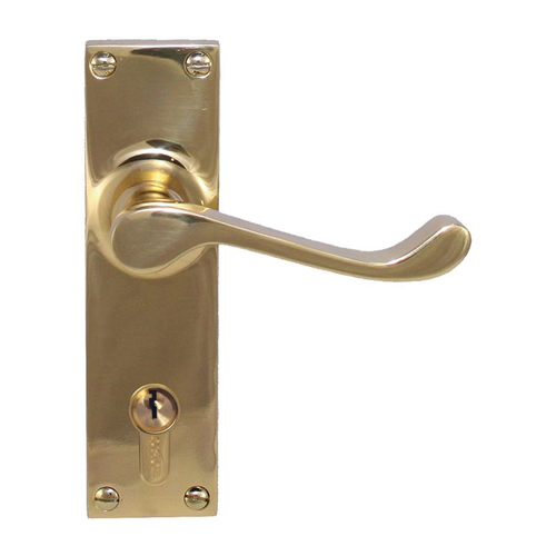 Superior Brass Colonial Design 1 Door Lever Entrance Set 150mm Polished Brass 3094A