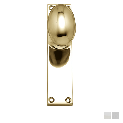 Superior Brass Oval Knob on Longplate Passage Set - Available in Various Finishes