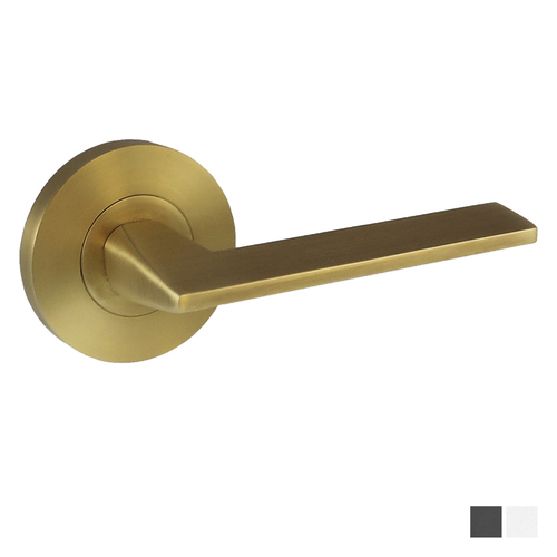 Builders Choice Door Lever on Round Rose 63mm - Available in Various Finishes