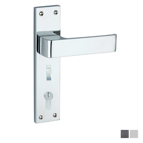 Superior Brass Narrow Urban Door Lever Entrance Set with Privacy Lock