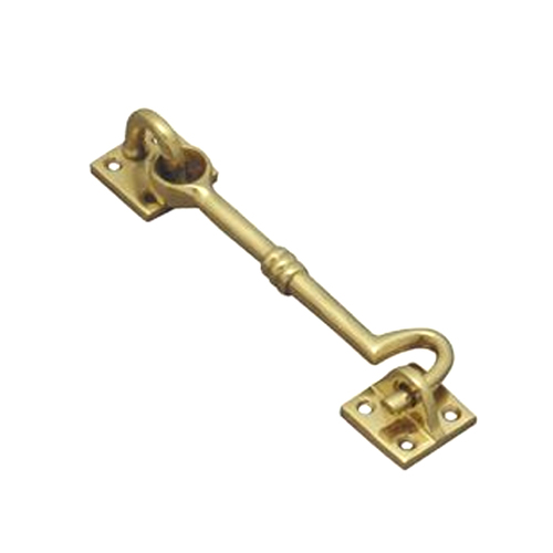 Restocking Soon: ETA Early April - Superior Brass Cabin Hook and Eye 150mm Polished Brass 4053