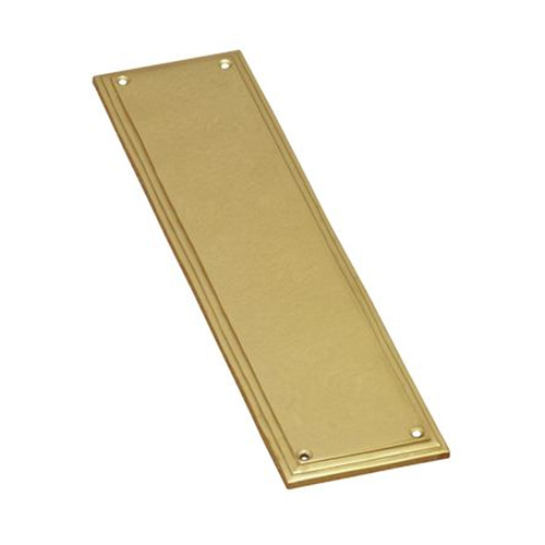 Superior Brass Rectangular Push Plate Edged 300x75mm Polished Brass 4095