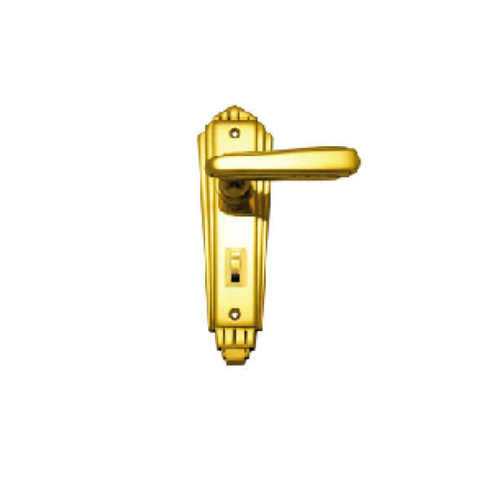 Superior Brass Art Deco Lever on Plate Privacy Lock Polished Brass 4103P