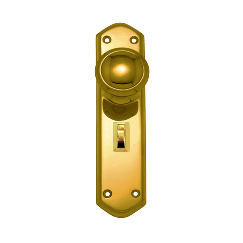 Superior Brass Door Knob on Plate To Suit Privacy Lock Polished Brass 4173P