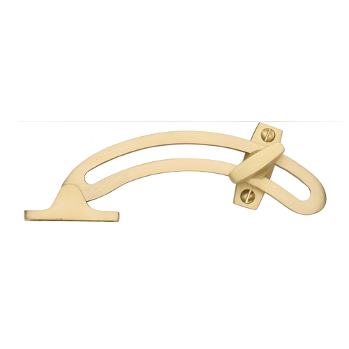 Superior Brass Quadrant Casement Stay Bracket and Lock 150mm Polished Brass 4183