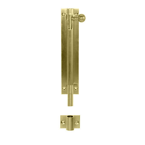 Austyle Door Barrel Bolt 50mm Throw 200x32mm Polished Brass 4265