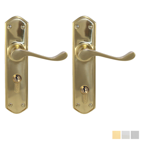 Superior Brass Colonial Design 2 Door Lever Entrance Set - Available in Various Finishes and Sizes