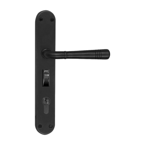 Superior Brass Rustic Door Lever Entance Set with Privacy Lock Matt Black 53821M