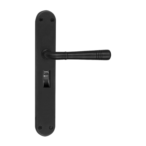 Superior Brass Rustic Door Lever Privacy Set 255mm Matt Black 53821P