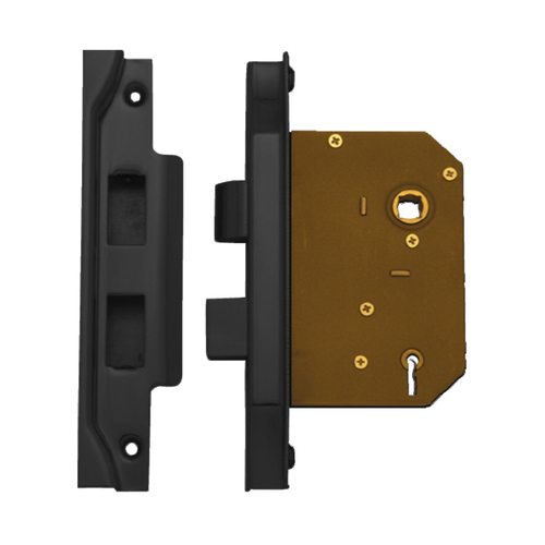 Austyle Rebated Mortice Lock Kit for 3 Lever Locks 45mm Matt Black 59047