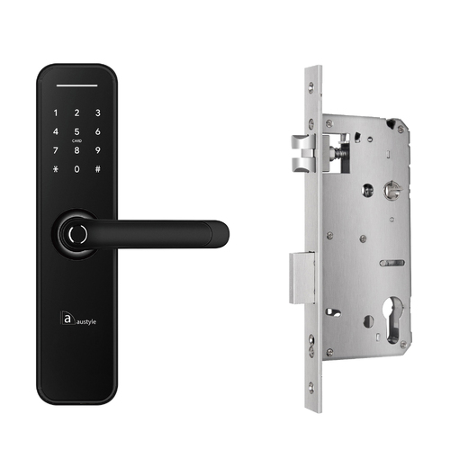 Austyle Smart Digital Door Lever Entrance Set Matt Black 59406KIT