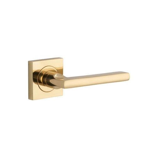 Iver Baltimore Door Lever Handle on Square Rose Polished Brass 52mm x ...