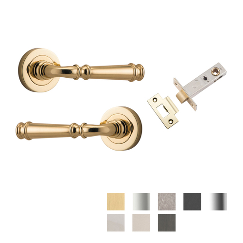 Iver Verona Door Lever Handle on Round Rose Passage Kit - Available in Various Finishes