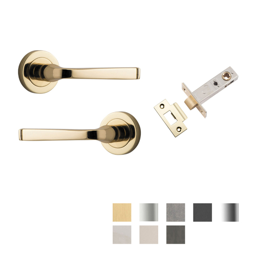 Iver Annecy Door Lever on Round Rose Passage Kit - Available in Various Finishes