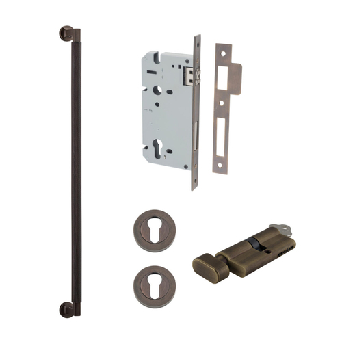 Iver Brunswick Door Pull Handle Entrance Kit Key/Thumb 600mm Signature Brass 0471KENTR60KT