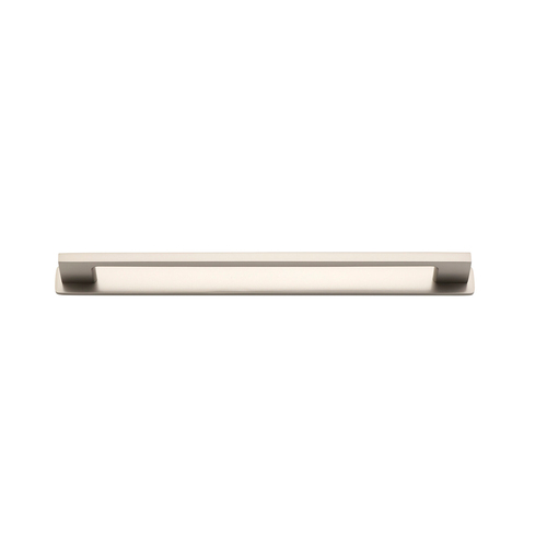 Iver Cali Cabinet Pull with Backplate CTC 256mm Satin Nickel 0553B