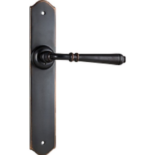 Restocking Soon: ETA Early February 2025 - Tradco Reims Lever on Long Backplate Latch Antique Copper 0746