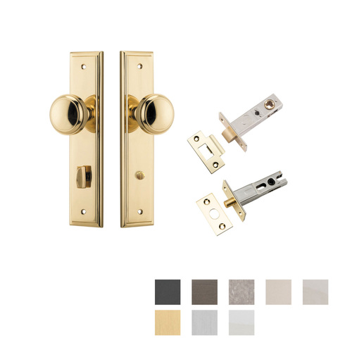 Iver Paddington Door Knob on Stepped Backplate Privacy Kit with Turn - Available in Various Finishes