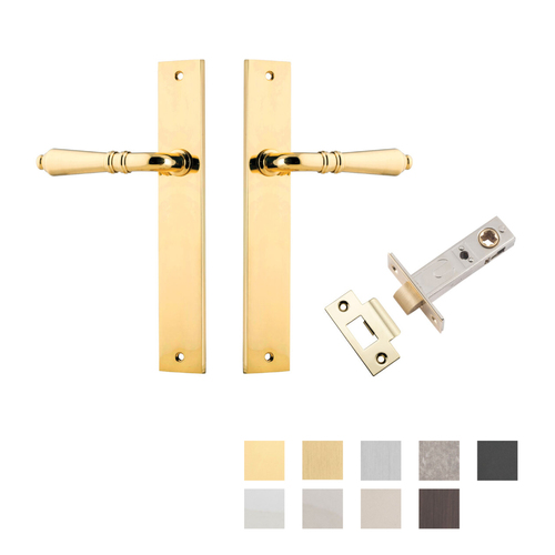 Iver Sarlat Door Lever Handle on Rectangular Backplate Passage Kit - Available in Various Finishes