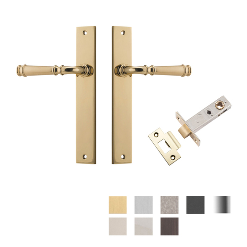 Iver Verona Door Lever Handle on Rectangular Backplate Passage Kit - Available in Various Finishes