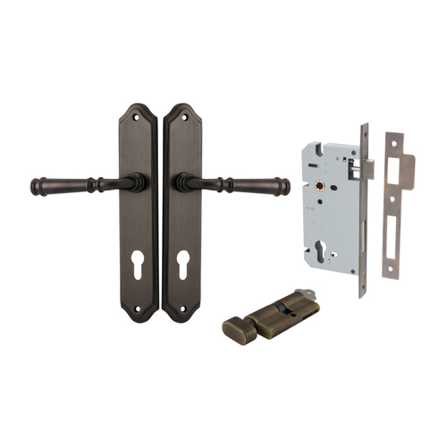 Restocking Soon: ETA Early October - Iver Verona Door Lever on Shouldered Backplate Entrance Kit Key/Thumb Signature Brass 10718KENTR60KT