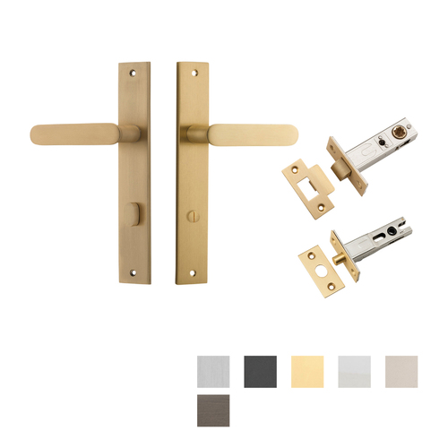 Iver Bronte Door Lever Handle on Rectangular Backplate Privacy Kit with Turn - Available in Various Finishes