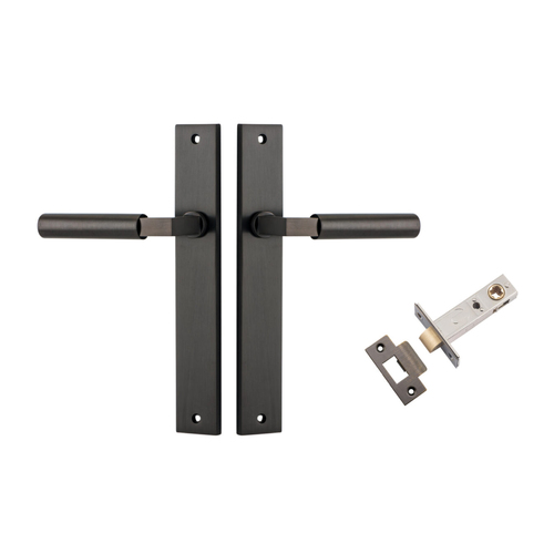 Iver Berlin Door Lever Handle on Rectangular Backplate Passage Kit Signature Brass 10750KPASS60