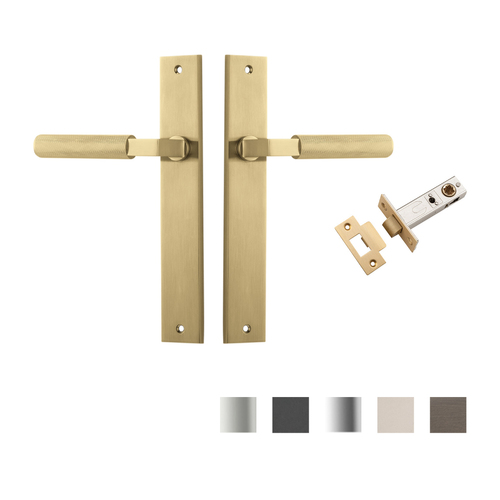 Iver Brunswick Door Lever Handle on Rectangular Backplate Passage Kit - Available in Various Finishes