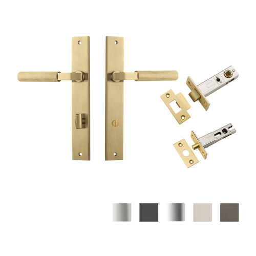 Iver Brunswick Door Lever Handle on Rectangular Backplate Privacy Kit