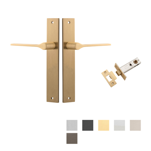 Iver Como Door Lever Handle on Rectangular Backplate Passage Kit - Available in Various Finishes