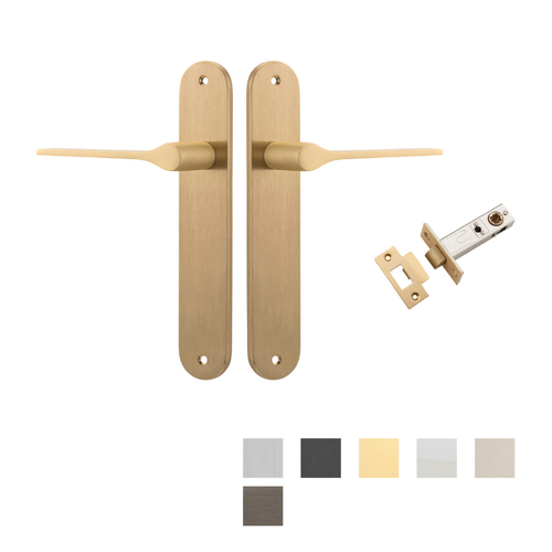 Iver Como Door Lever Handle on Oval Backplate Passage Kit - Available in Various Finishes