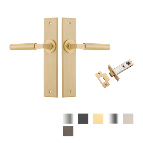 Iver Berlin Door Lever Handle on Chamfered Backplate Passage Kit - Available in Various Finishes