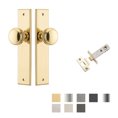 Iver Paddington Door Knob on Chamfered Backplate Passage Kit - Available in Various Finishes